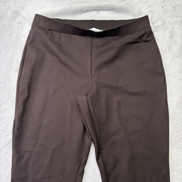Susan Graver Womens Pants Medium Brown Liquid Knit Straight Leg Stretch Mature - Picture 2 of 10